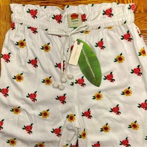 Farm Rio Medium Floral Cross-stitch Pants - NWT